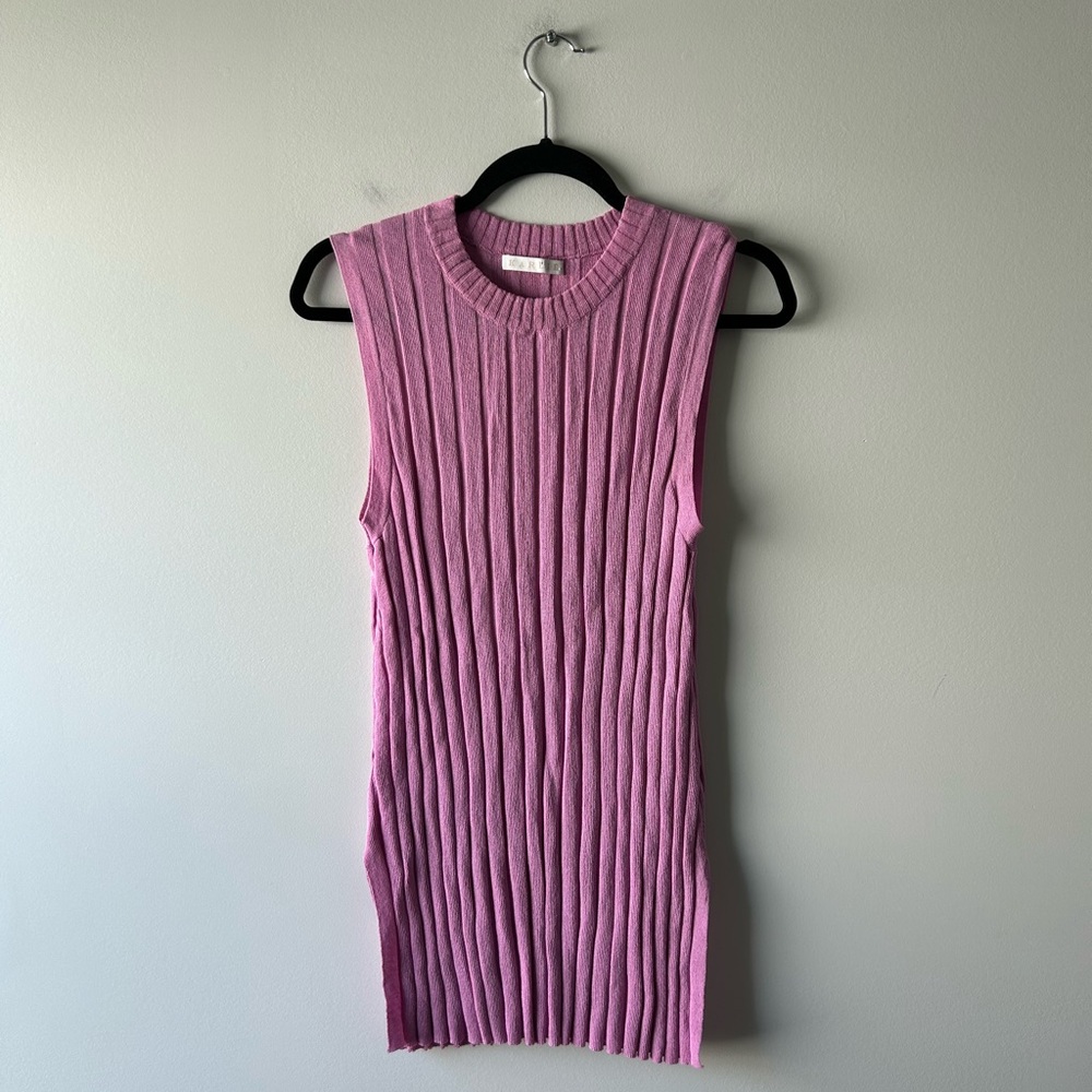 Karlie purple ribbed sleeveless top